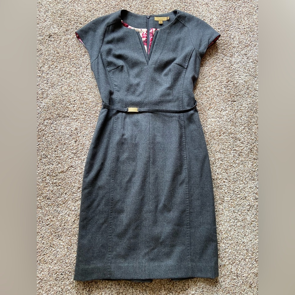 Ted Baker London Gray Wool Dress